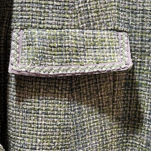 NWT Pendleton Womens sz 18 Blazer Green Mint Purple Silk Tweed Satin Lining - Picture 5 of 14